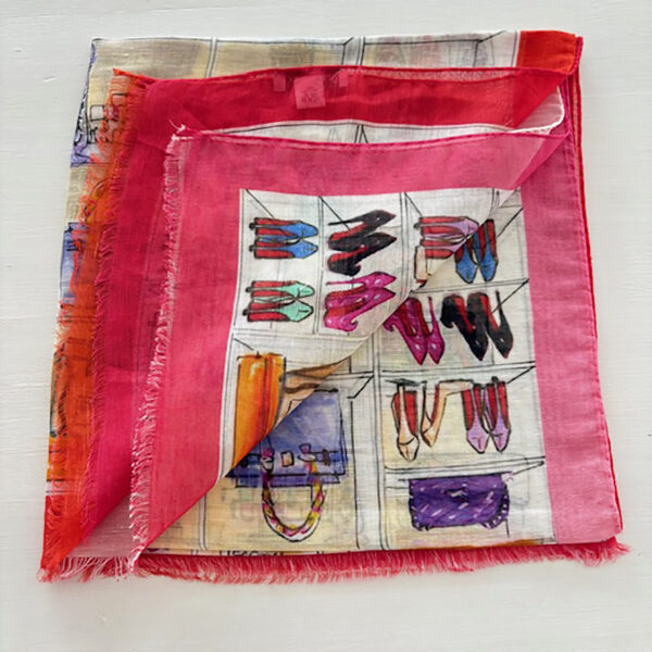 SCARF MAXI FOULARD PRINT MODAL SILK LINEN