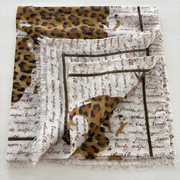 SCARF MAXI FOULARD PRINTED LINEN SILK MODAL