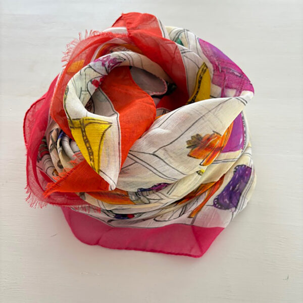 PRINT SCARF MAXI FOULARD MODAL SILK LINEN