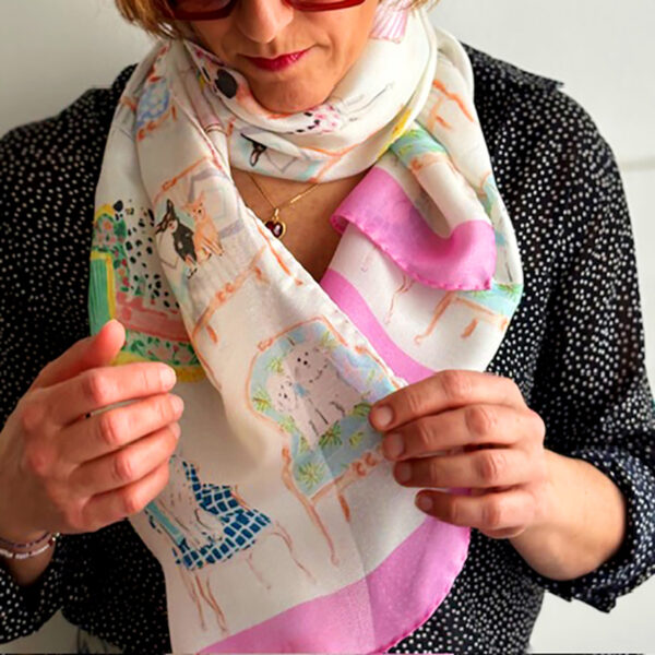 PRINT DESIGN SCARF SILK GAUZE