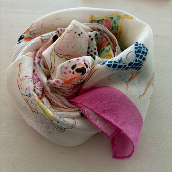 PRINT DESIGN SCARF SILK GAUZE